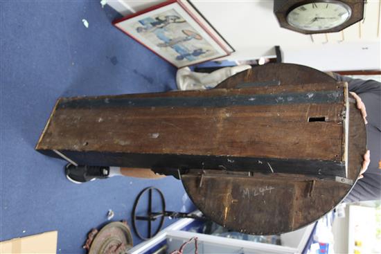 James Coates of Cirencester. A black japanned Act of Parliament clock, H.4ft 10in. W.2ft 6in.